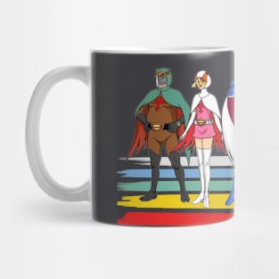 Battle of the Planets Vintage Summer style brush Stripe Mug